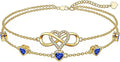 Gold-Tone Birthstone Heart Infinity Bracelet