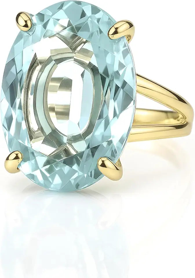 Gold-Filled Oval Topaz Ring with Birthstone