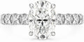 Sterling Silver Oval Moissanite Engagement Ring