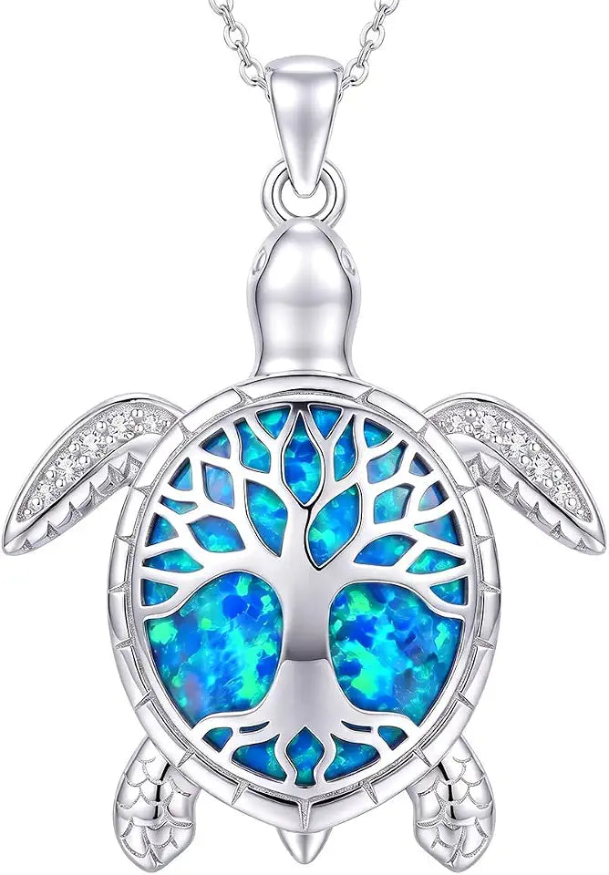 Sterling Silver Opal Necklace