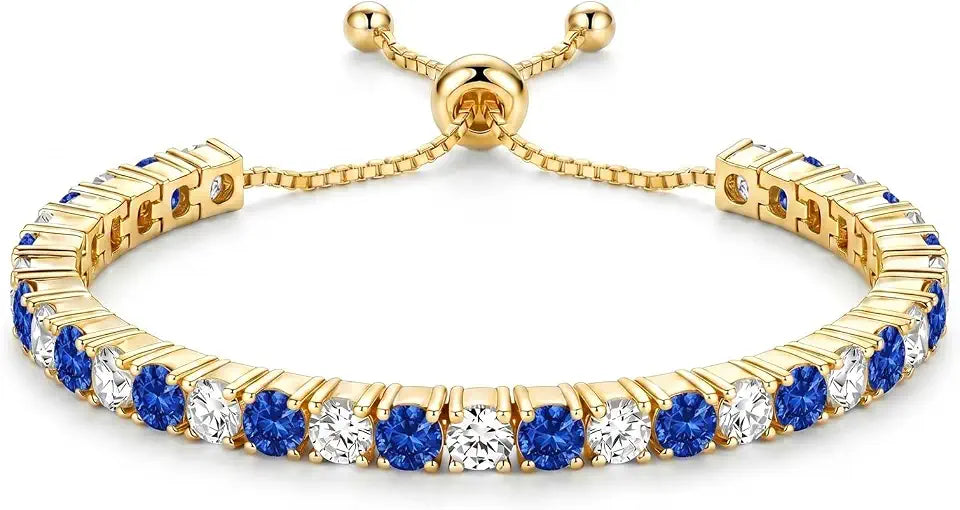 Gold-Tone Birthstone Tennis Bracelet