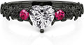 Sterling Silver Heart Floral Engagement Ring