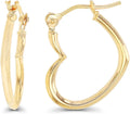 Gold-Tone Hoop Heart Earrings