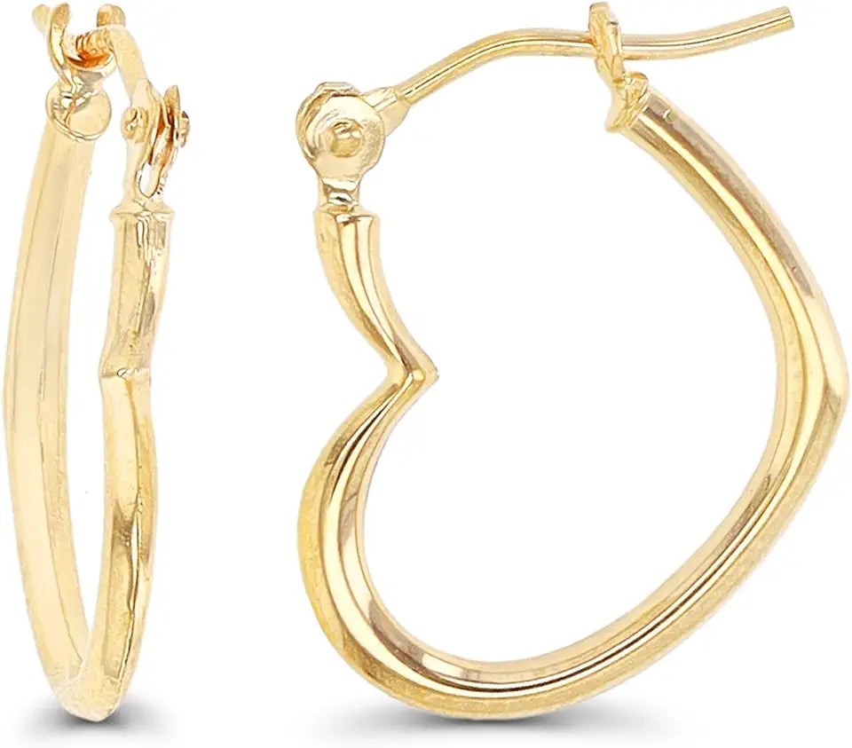 Gold-Tone Hoop Heart Earrings