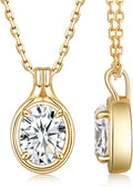 Sterling Silver Oval Moissanite Necklace