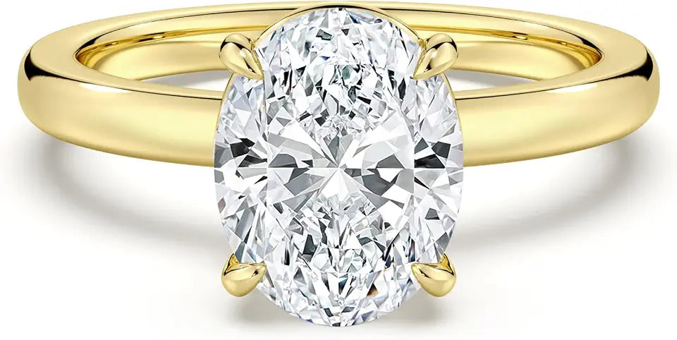 Oval Moissanite Solitaire Engagement Ring