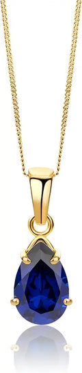 Gold-Tone Sterling Silver Ruby Cuban Link Necklace