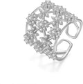 Gold-Tone Moissanite Floral Ring