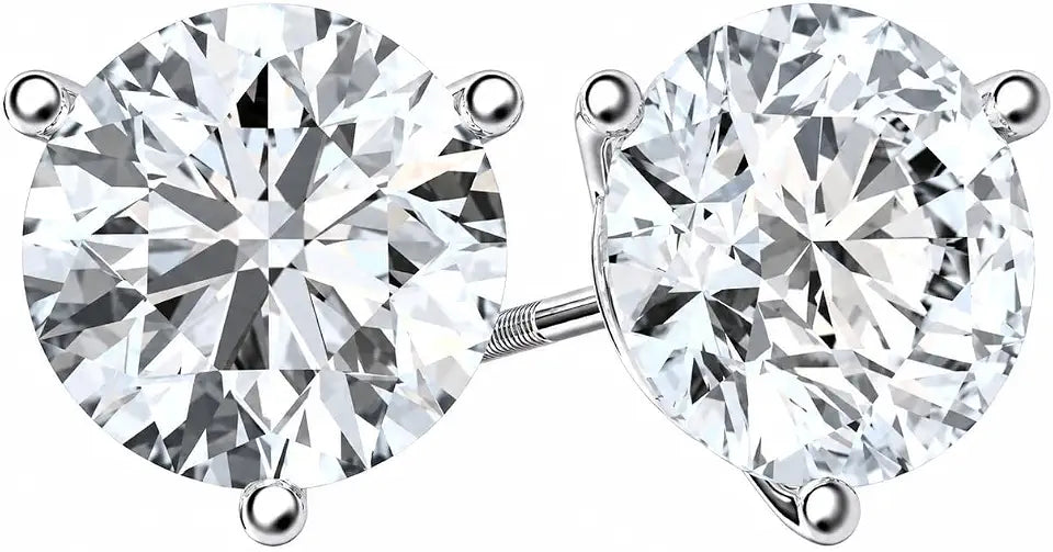 Gold-Tone Lab-Grown Diamond Stud Earrings