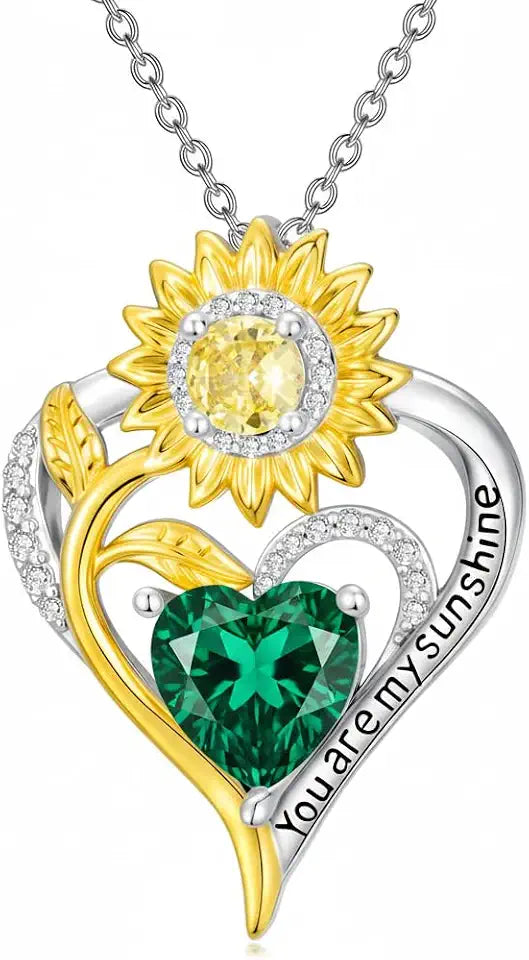 Birthstone Sunflower Necklace