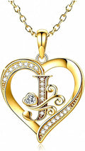 Gold-Tone Heart Initial Necklace
