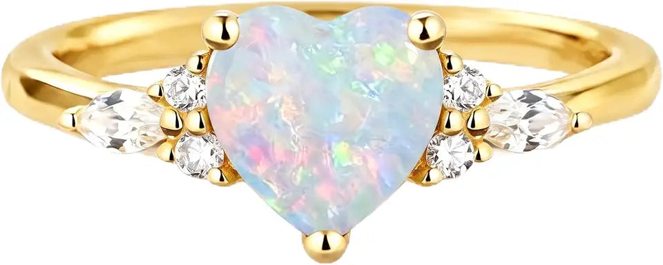 Sterling Silver Moissanite Heart Engagement Ring