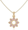 Gold-Tone Birthstone Floral Necklace