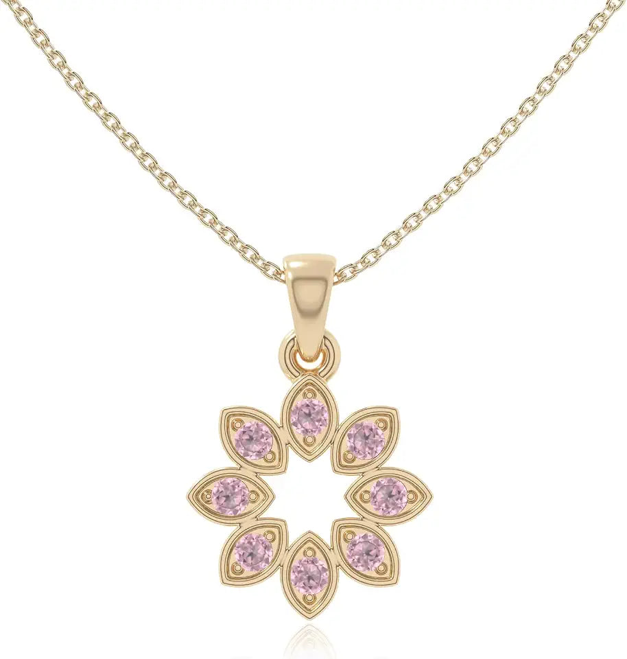Gold-Tone Birthstone Floral Necklace