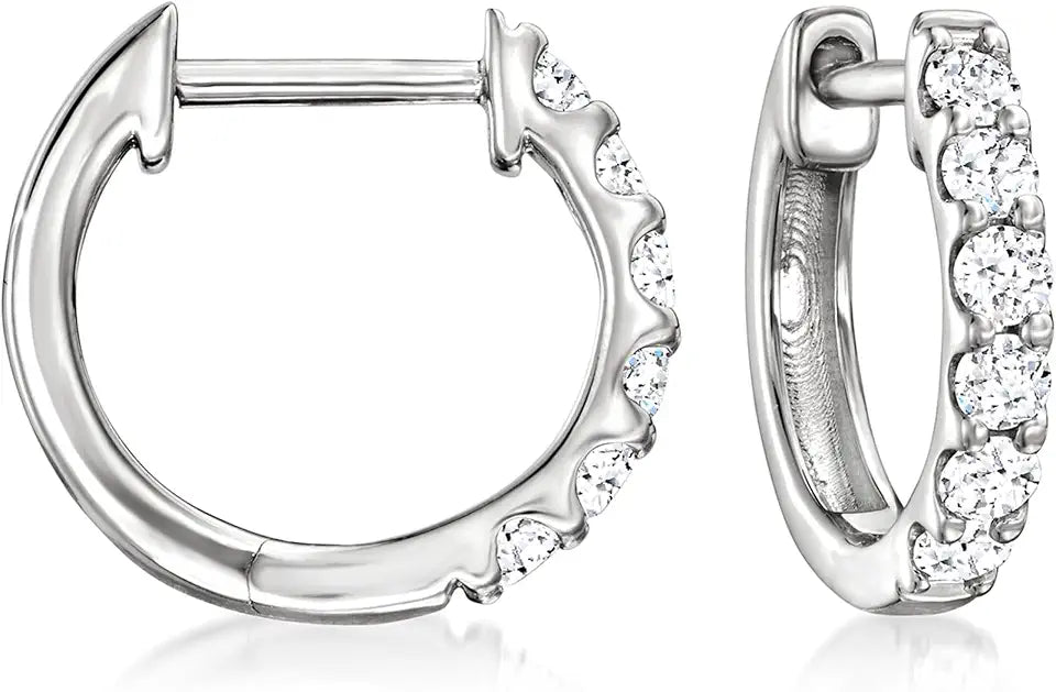 Sterling Silver Lab-Grown Diamond Hoop Earrings