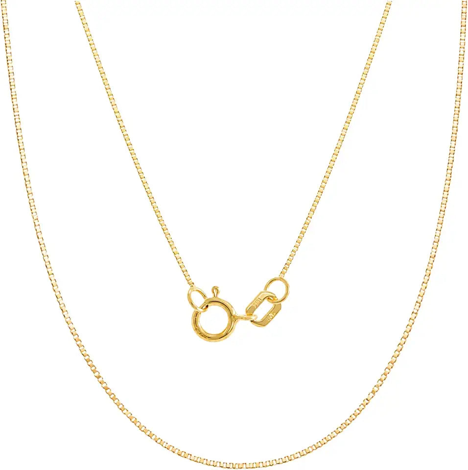 Gold-Tone Box Chain Necklace, 0.45mm