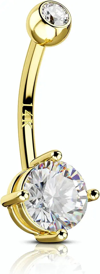 Gold-Tone Round Cubic Zirconia Body Jewelry