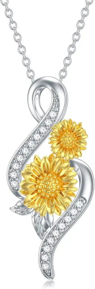 18K Gold-Plated Sterling Silver Sunflower Necklace