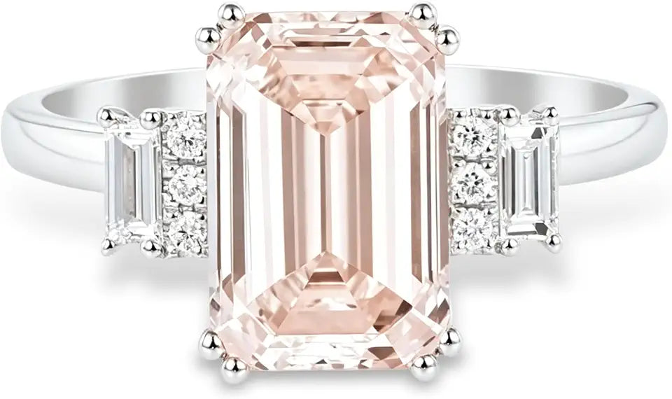 Gold-Tone Sterling Silver Birthstone Engagement Ring