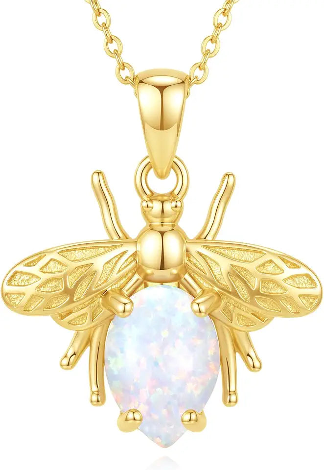 18K Gold-Plated Pear-Cut Opal Necklace