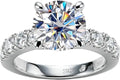 Sterling Silver Oval Moissanite Engagement Ring