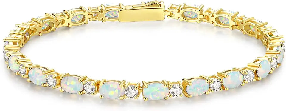 14K Gold-Plated Birthstone Tennis Bracelet