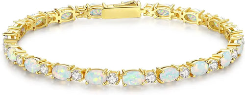 14K Gold-Plated Birthstone Tennis Bracelet