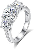 Sterling Silver Moissanite Engagement Ring