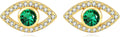 Sterling Silver Emerald Stud Earrings