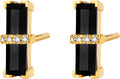Gold-Tone Sterling Silver Onyx Earrings