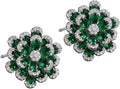 Gold-Tone Moissanite Stud Floral Earrings