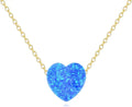 Gold-Tone Opal Drop Heart Necklace
