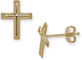 Gold-Tone Cross Earrings, 7mm