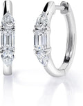 Emerald-Cut Created Emerald Hoop Earrings