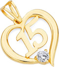 Gold-Tone Cubic Zirconia Heart Pendant