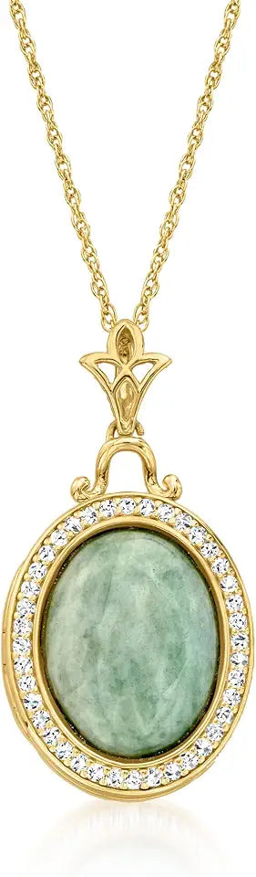 Gold-Tone Topaz Locket Necklace