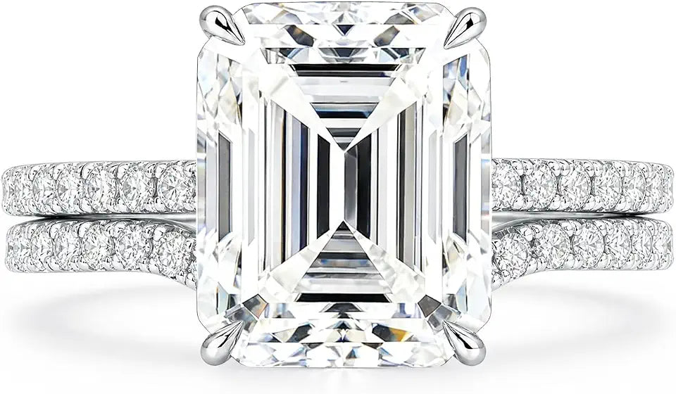 Gold-Tone Sterling Silver Moissanite Engagement Ring