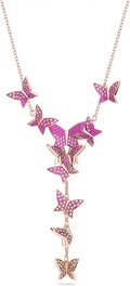 Rose Gold-Tone Crystal Butterfly Jewelry Piece
