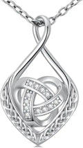 Sterling Silver Heart Infinity Necklace