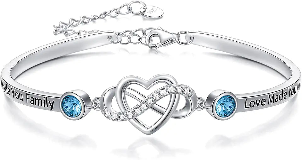 Sterling Silver Heart Infinity Bracelet