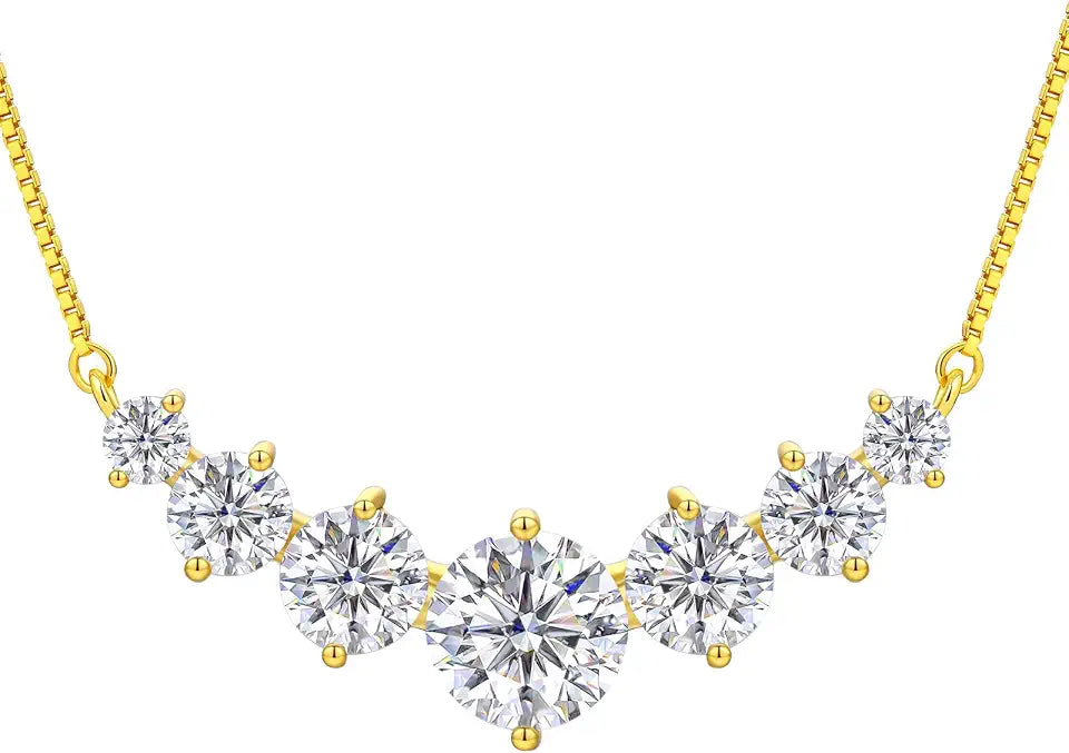 18K Gold-Plated Sterling Silver Moissanite Necklace