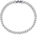 White Gold-Plated Sterling Silver Moissanite Tennis Bracelet