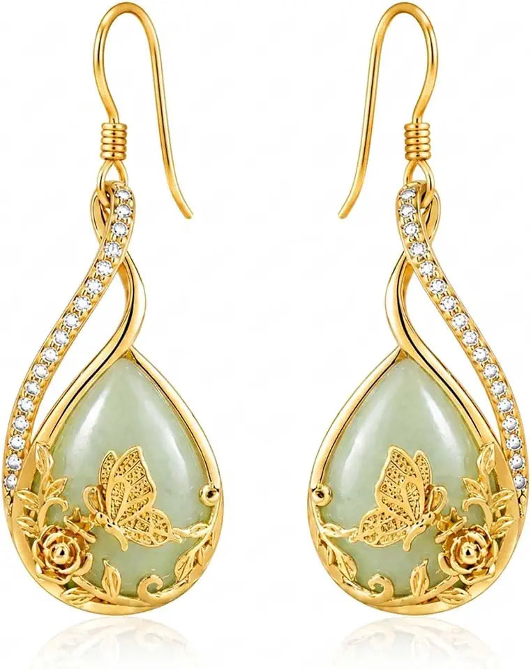 Jade Butterfly Earrings