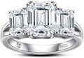 Sterling Silver Round Moissanite Engagement Ring