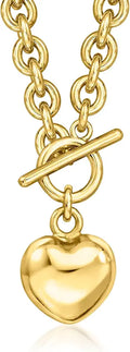14K Yellow Gold-Plated Heart Necklace