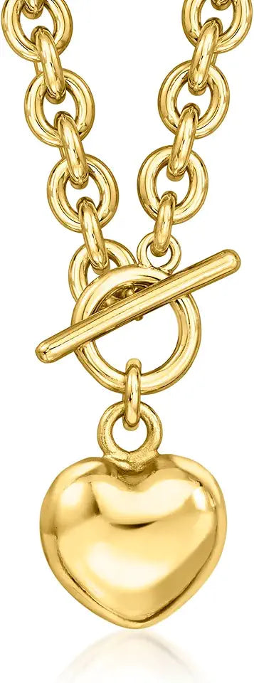 14K Yellow Gold-Plated Heart Necklace