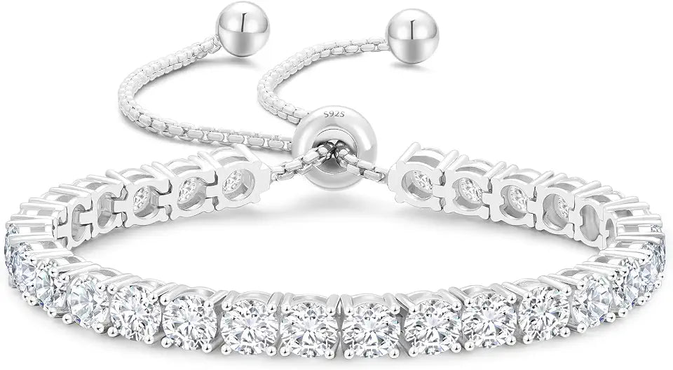 Sterling Silver Tennis Bracelet, 4mm