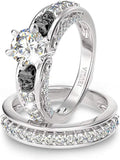 Sterling Silver Round Cubic Zirconia Halo Engagement Ring