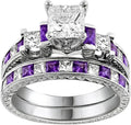 Sterling Silver Moissanite Engagement Ring with Birthstone