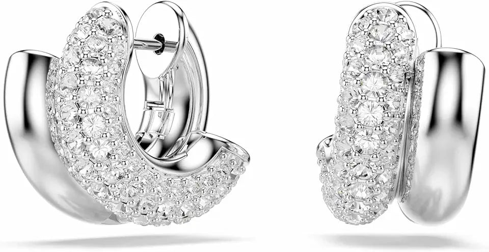Rhodium-Plated Round Hoop Earrings